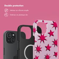 Selencia Coque arrière Vivid Tough avec MagSafe iPhone 15 - Stars Rubine Red Light Pink