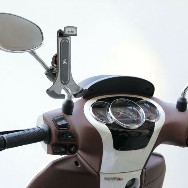 Lampa Smart Scooter Flow - Support de téléphone scooter - Fixation posurur rétroviseur et pare-brise - Noir