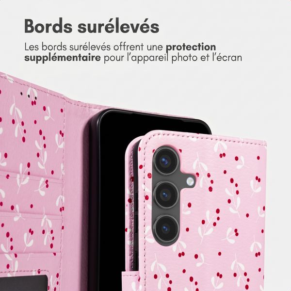 imoshion Étui de télephone portefeuille Design Samsung Galaxy S25 - Blush Berries
