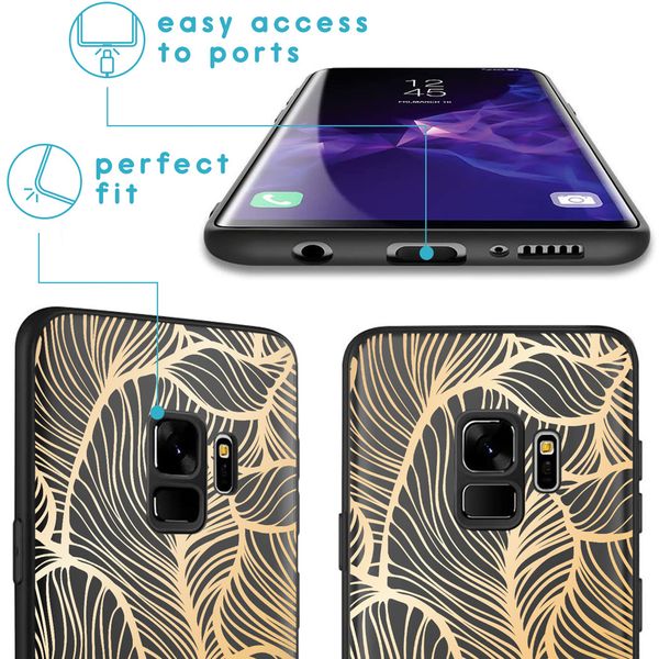 imoshion Coque Design Samsung Galaxy S9 - Feuilles / Noir