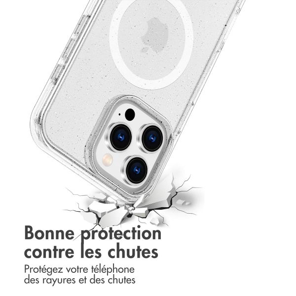 imoshion Coque Pailletée avec MagSafe Apple iPhone 16 Pro - Paillettes Transparent