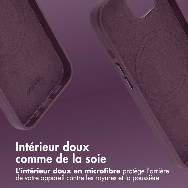 Accezz Coque arrière en cuir avec MagSafe Apple iPhone 14 - Heath Purple