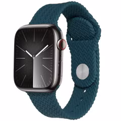 imoshion Bracelet tressé en silicone Apple Watch Series 1 t/m 9 / SE (38/40/41 mm) | Series 10 / 11 (42 mm) - Vert foncé