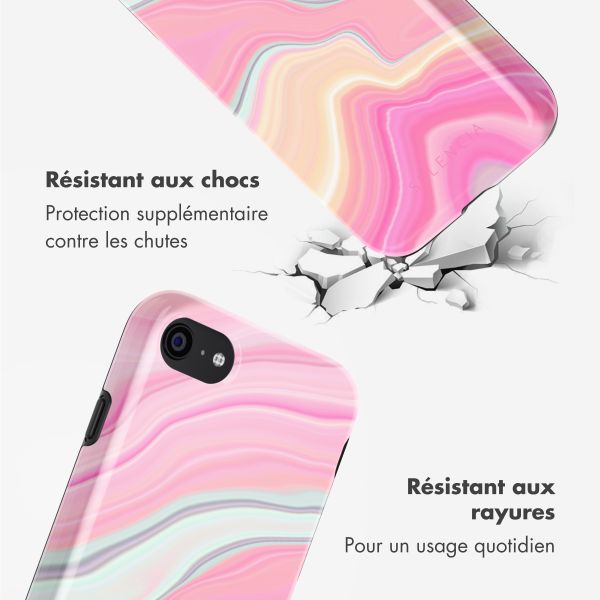 Selencia Coque arrière Vivid Tough iPhone SE (2022 / 2020) / 8 / 7 - Pastel Lipstick Marble