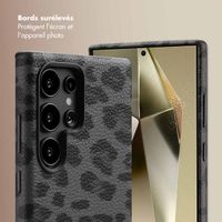 Selencia Coque Sabi imprimé panthère avec MagSafe Samsung Galaxy S24 Ultra - Midnight Black