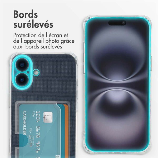 imoshion Coque silicone avec porte-cartes iPhone 16 Plus - Transparent