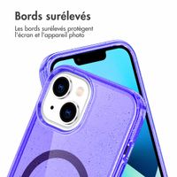imoshion Coque Pailletée avec MagSafe Apple iPhone 14 - Paillettes Violet