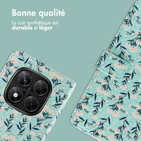 imoshion Étui de téléphone portefeuille Design Xiaomi Redmi Note 14 Pro Plus (5G) - Blue Flowers