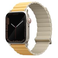 Uniq Bracelet double face Revix Premium Edition Apple Watch Series 1 á 10 / SE / Ultra (2) (44/45/46/49 mm) - Ivoire/Jaune Canari