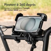 imoshion Support de téléphone robuste pour vélo - Rotation à 360° - Universel - Noir