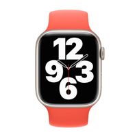 Apple Bracelet Boucle unique en Silicone Apple Watch Series 1 - 9 / SE (38/40/41 mm) | Series 10 / 11 (42 mm) - Taille 4 - Nectarine