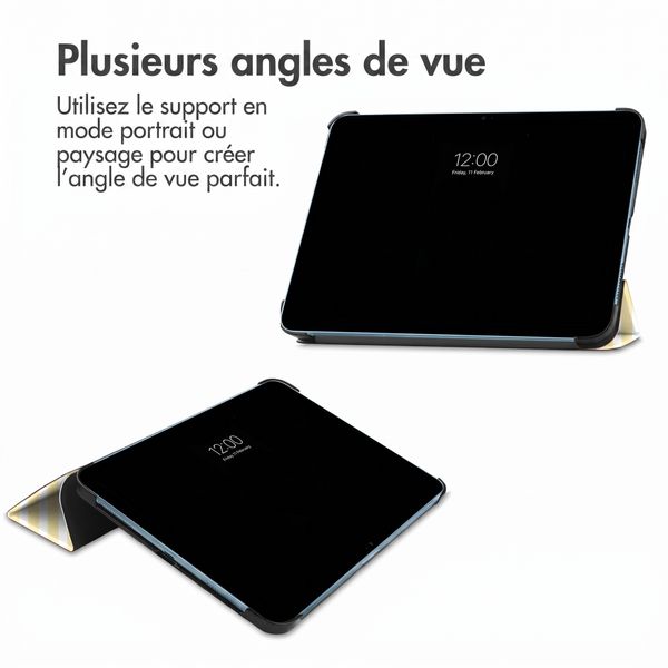 imoshion Coque tablette Design Trifold Apple iPad 11 (2025) 11 pouces A16 / iPad 10 (2022) 10.9 pouces - Garden Stripes