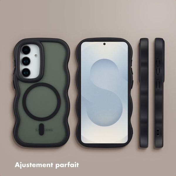Selencia Coque arrière Wavy avec MagSafe Samsung Galaxy S24 / S25 - Noir