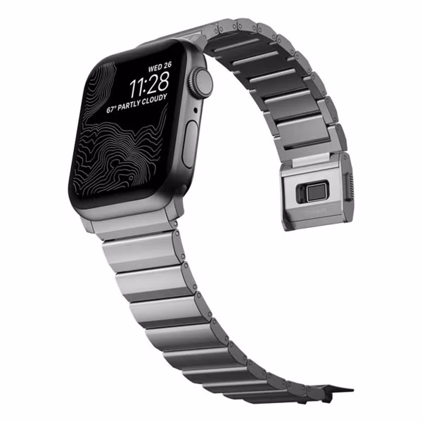 Nomad Bracelet à maillons en titane Apple Watch Series 1 t/m 11 / SE / Ultra (44/45/46/49 mm) - Silver