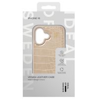 iDeal of Sweden Coque Vegan Leather Apple iPhone 16 - Warm Beige Croco