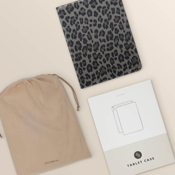 Selencia Coque tablette Sabi avec imprimé léopard Apple iPad Air 11 pouces (2025) M3 / (2024) M2 / Air 5 (2022) / Air 4 (2020) - Midnight Black