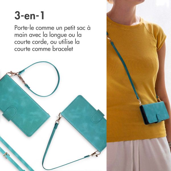 imoshion Etui de télephone portefeuille avec cordon Apple iPhone 12 (Pro) - Turquoise