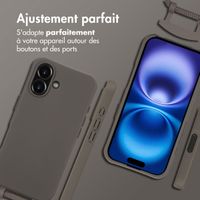 imoshion Coque arrière Color avec cordon amovible et MagSafe Apple iPhone 16 - Black Coffee