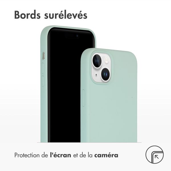 Accezz Coque Liquid Silicone avec MagSafe Apple iPhone 15 Plus - Sky Blue