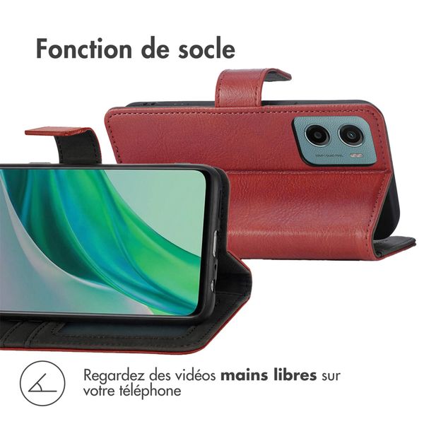 imoshion Étui de télephone portefeuille de luxe Motorola Moto G05 / E15 - Rouge