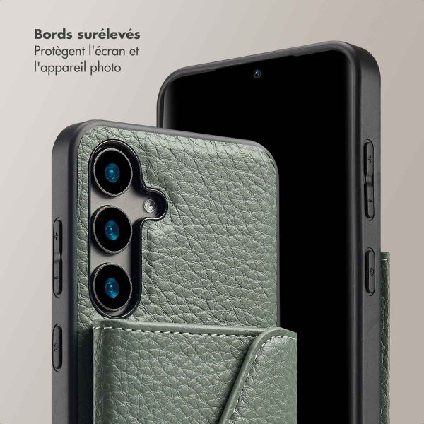 Selencia Coque à cordon avec porte-cartes enveloppe Sera Samsung Galaxy S24 - Sage Green