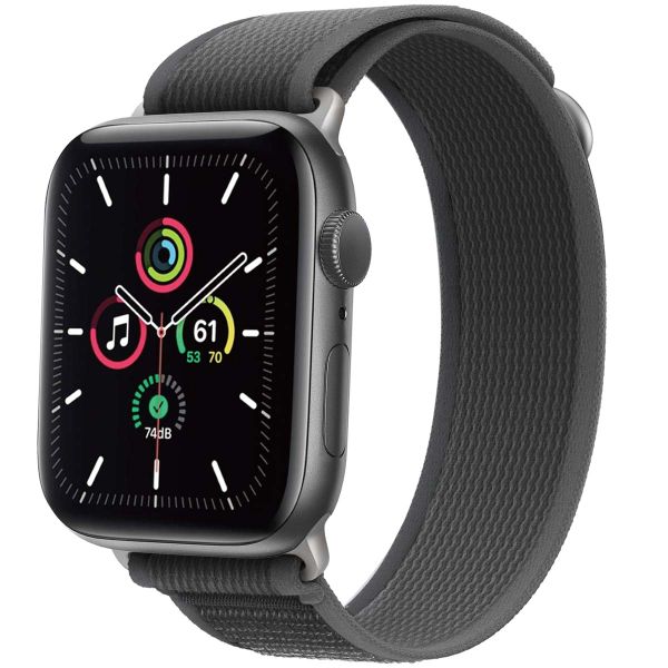 imoshion Bracelet en nylon Trail Apple Watch Series 1 á 9 / SE (38/40/41 mm) | Series 10 (42 mm) - Black Grey