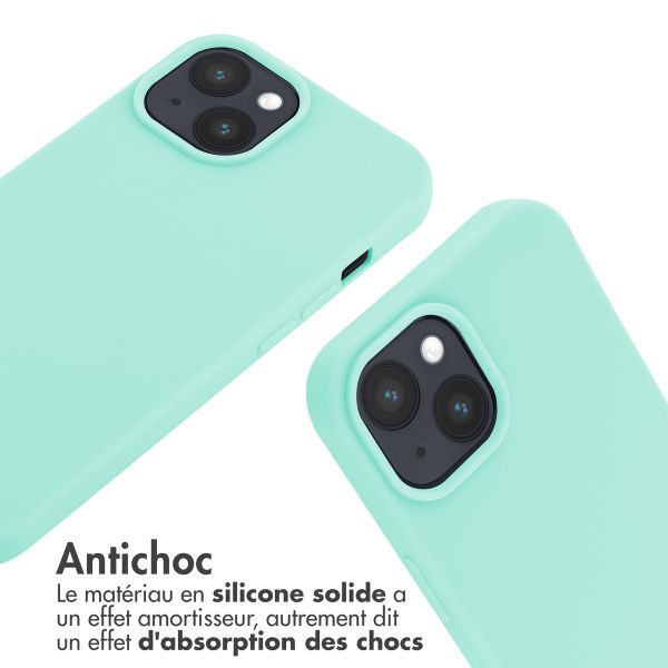 imoshion Coque en silicone avec cordon Apple iPhone 15 - Vert menthe