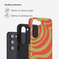 Selencia Coque arrière Vivid Samsung Galaxy S23 - Wavy Swirl Orange Fern