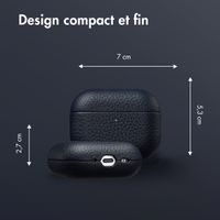 Accezz Coque en Cuir véritable Apple AirPods Pro 3 - Bleu foncé