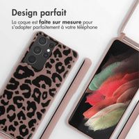 imoshion Coque design en silicone avec cordon Samsung Galaxy S21 Ultra - Animal Pink