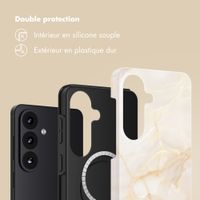Selencia Coque arrière Vivid avec MagSafe Samsung Galaxy S26 Plus - Golden Beige Marble