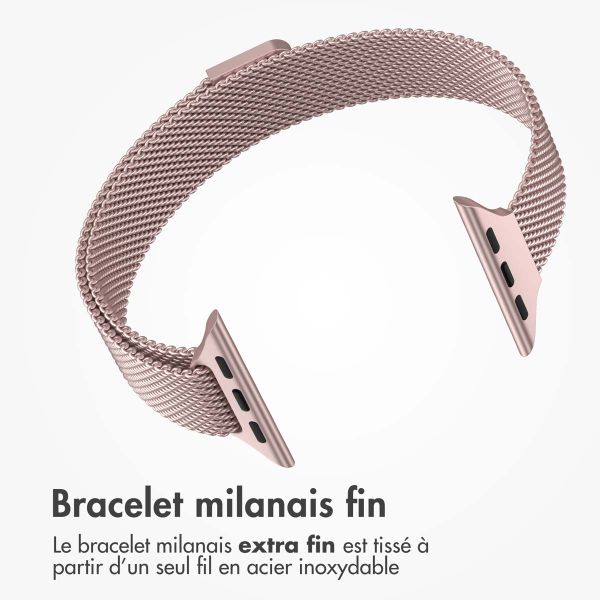 imoshion Bracelet milanais fin Apple Watch Series 1 à 9 / SE (38/40/41 mm) | Series 10 (42 mm) - Rose