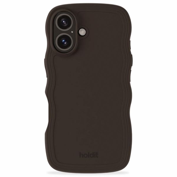 Holdit Coque Wavy Apple iPhone 16 - Chocolate
