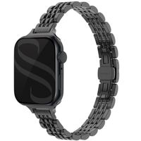 Selencia Bracelet en acier slim style Jubilee Apple Watch Series 1 t/m 9 / SE (38/40/41 mm) | Series 10 / 11 (42 mm) - Noir