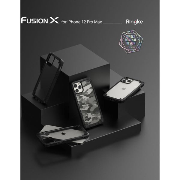 Ringke Coque Fusion X iPhone 12 Pro Max - Noir