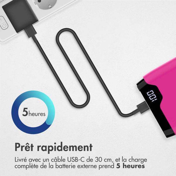 imoshion Batterie externe - 20.000 mAh - Quick Charge et Power Delivery - Rose vif