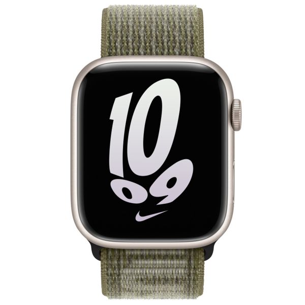 Apple Bracelet Nike Sport Loop Apple Watch Series 1 t/m 11 / SE / Ultra (44/45/46/49 mm) - Sequoia / Pure Platinum