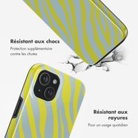 Selencia Coque arrière Vivid Tough avec MagSafe iPhone 15 - Zebra Winter Sky Titanium Yellow