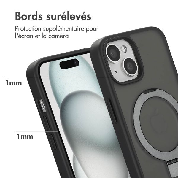Accezz Coque Ring Stand avec MagSafe Apple iPhone 15 Pro - Noir