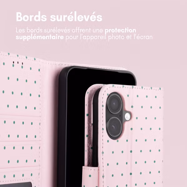 imoshion Étui de télephone portefeuille Design Apple iPhone 16 - Happy Dots
