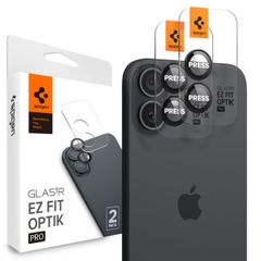 Spigen GLAStR EZ Fit Optik Pro Protection d'objectif de caméra (pack de 2) Apple iPhone 16 / 16 Plus - Noir