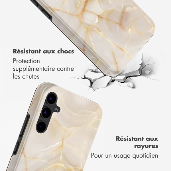 Selencia Coque arrière Vivid Samsung Galaxy S25 FE - Golden Beige Marble