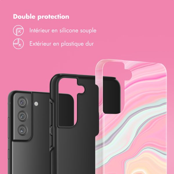 Selencia Coque arrière Vivid Samsung Galaxy S21 FE - Pastel Lipstick Marble