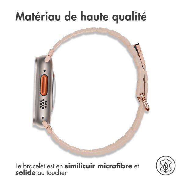 imoshion Bracelet en cuir magnétique Apple Watch Series 1 - 11 / SE / Ultra (44/45/46/49 mm) - Beige