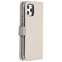 Selencia Étui de téléphone portefeuille en cuir véritable iPhone 11 Pro - Greige