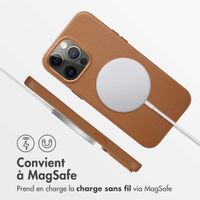 Accezz Coque arrière en cuir avec MagSafe Apple iPhone 14 Pro Max - Sienna Brown