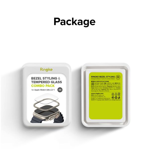 Ringke Bezel Styling + Protection d'écran Apple Watch Ultra - 49 mm - Knurling Titanium
