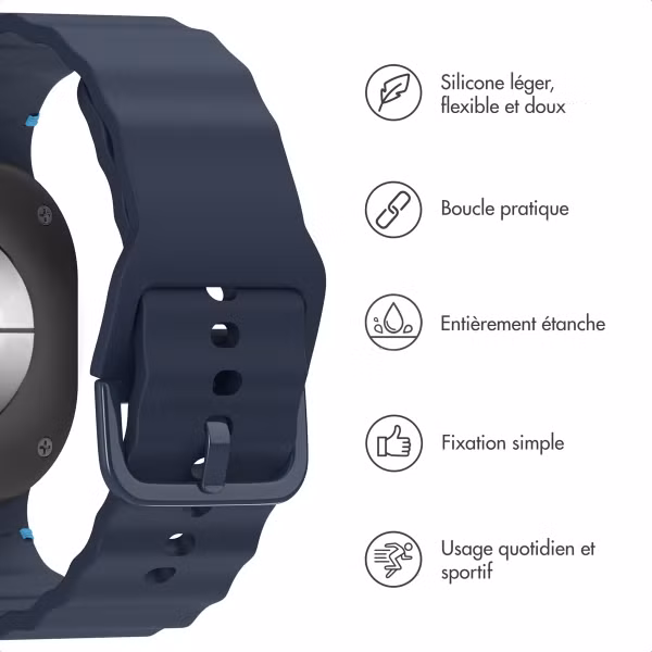 imoshion Bracelet Wave en silicone Samsung Galaxy Watch 8 (40/44mm) / Classic (46mm) - Bleu foncé