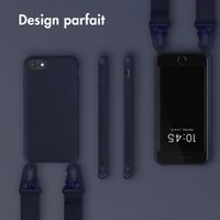 Selencia Coque silicone avec cordon amovible Apple iPhone SE (2022 / 2020) / 8 / 7 - Bleu foncé
