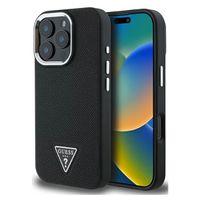 Guess Coque Grained Triangle MagSafe Apple iPhone 16 Pro - Noir